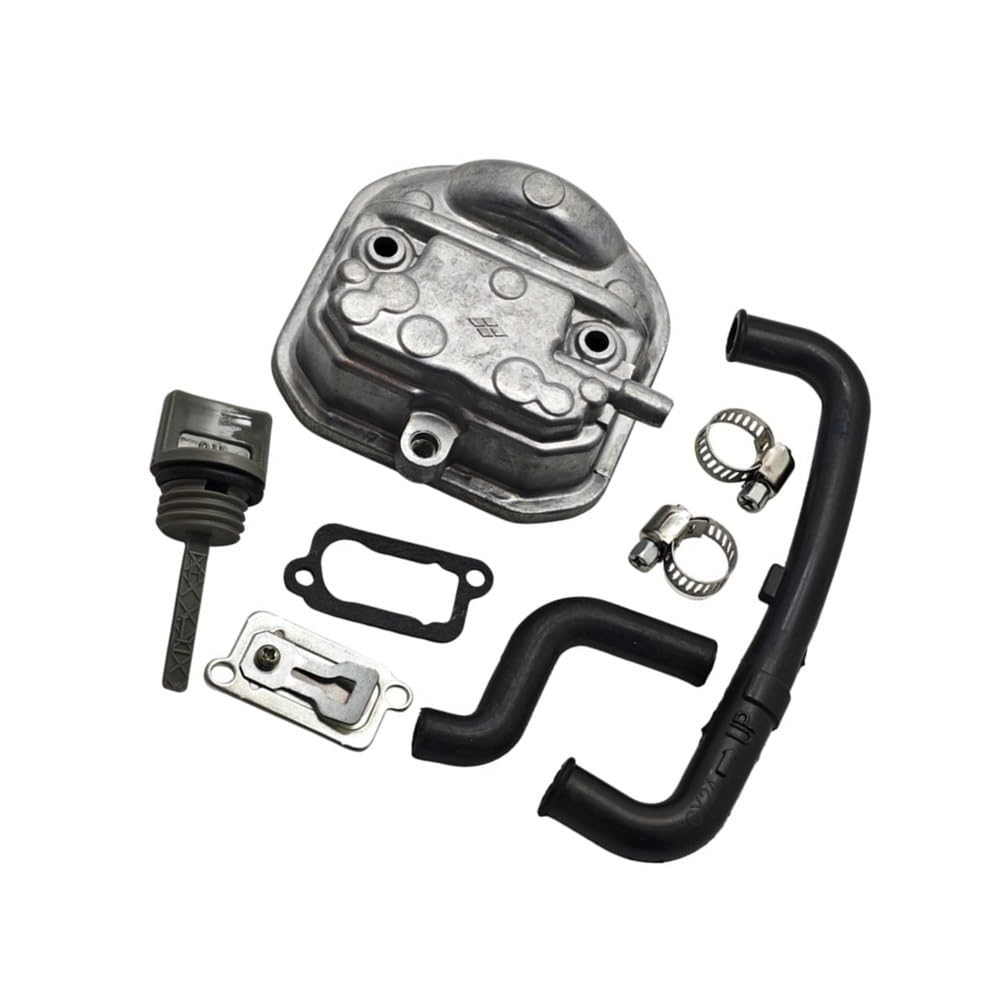 Cubierta de Culata, Varilla de Nivel de Aceite, Manguera de ventilación, Kit de Junta de válvula de Salida Compatible con Pieza de Repuesto de Motor de cortacésped GX35 GX 35