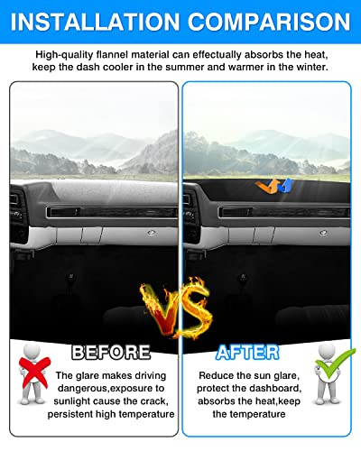 Image of Autorder Dashboard Cover Mat for 1981-1991 Chevrolet Chevy C /K /R /V Series Blazer, GMC C /K /R /V Series Jimmy Accessories Dash Cover Flannel Dash Mat Sunshade Glare UV Rays Protector