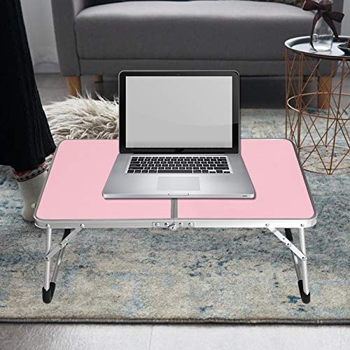Jucaifu Foldable Laptop Table, Bed Desk, Breakfast Serving Bed Tray, Portable Mini Picnic Table & Ultra Lightweight, Folds In Half With Inner Storage Space (Pink) #TOP5