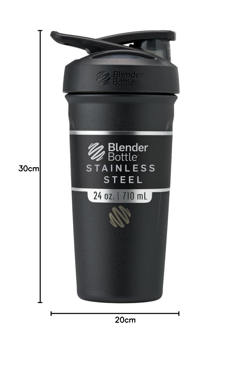 BlenderBottle TJa izolowana butelka shaker z pokrywą blokującą, 60 ml, czarna