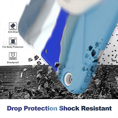 Ambison Ipad 6Th Generation Casse, Full Body Protective Hybrid Shockproof Protection For Kids, Ipad 9.7 Inch 2018/2017 Case With Pencil Holder/Hand Soulder Strap/360 Rotating Stand (Blue Case) #TOP5