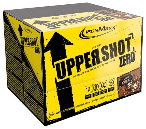 IronMaxx Upper Shot Zero - Cola 12x60ml | Pre-Workout Shot mit u.a. L-Arginin, L-Citrullin Malat, Taurin und Koffein | Zuckerfrei und in vielen Geschmacksrichtungen IronMaxx Upper Shot Zero - Cola 12x60ml | Pre-Workout Shot mit u.a. L-Arginin, L-Citrullin Malat, Taurin und Koffein | Zuckerfrei und in vielen Geschmacksrichtungen