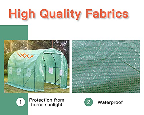 Greenhouse for Outdoors Greenhouse Walk-in Green House L10'xW7'xH7' Plastic Mini Greenhouse Kit Indoor Portable Greenhouse Plant Shelves Tomato Herb Canopy for Patio - Image 3