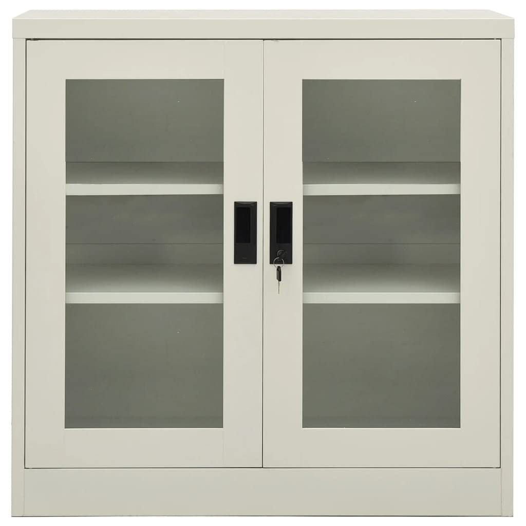 Büro Aktenschrank zur sicheren Dokumentenaufbewahrung aus Stahl mit gehärtetem Glas Türen für die übersichtliche Büroorganisation