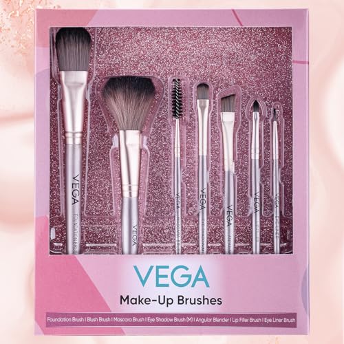 Image of Vega Makeup Brush Set of 7 for Women | Soft & Premium Makeup Brushes for Face, Eye & Foundation | Professional Makeup Kit for Blending, Contouring, Concealer & Eye Shadow | Travel-Friendly (MBNS-07)