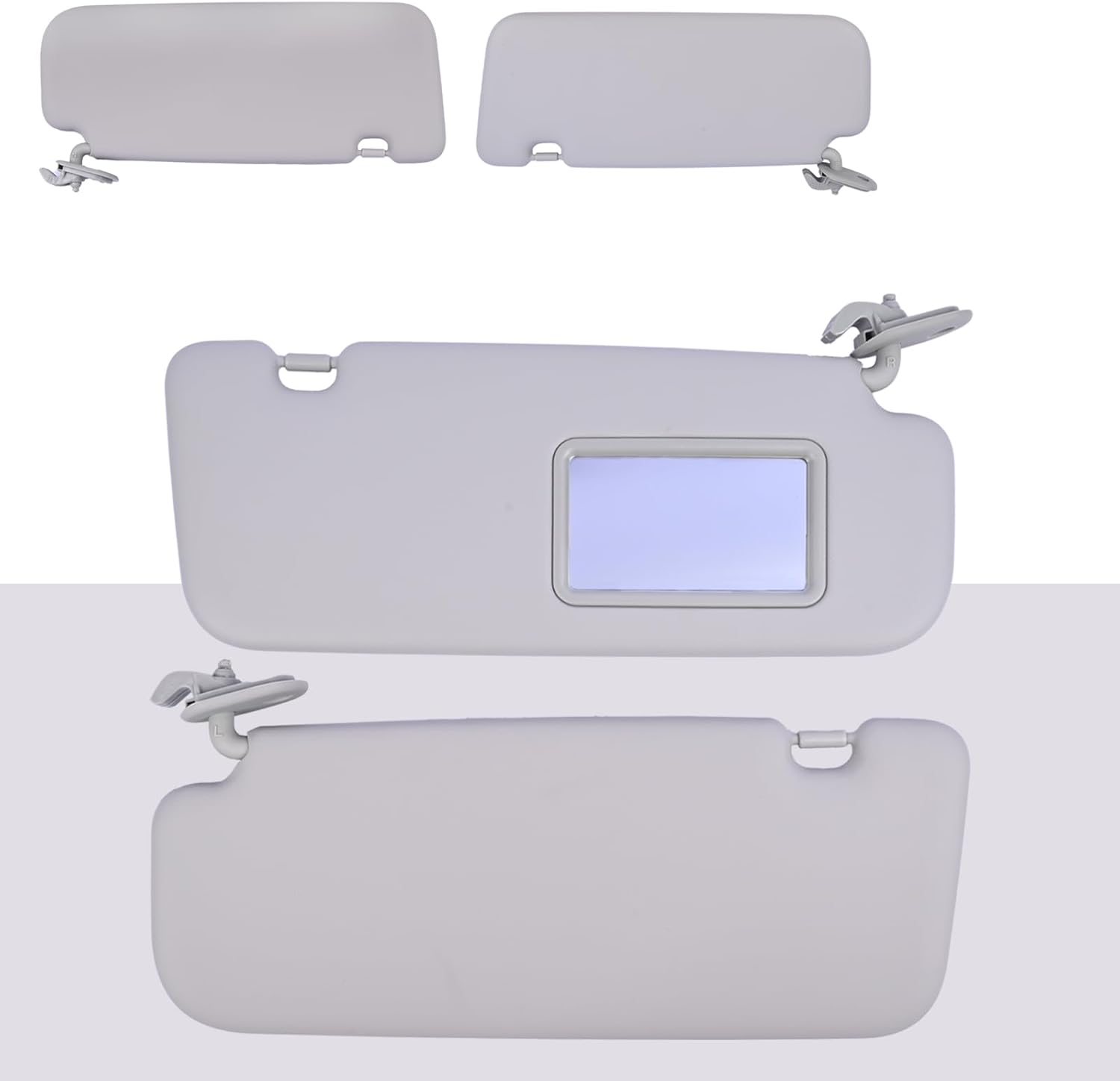 Driver & Passenger Side Sun Visor Fit for Hyundai Accent 1E 2011 2012 2013 2014 2015 Replace 85210-1R000 85220-1R000 Front Left & Right | Sun Protection Shade | Gray