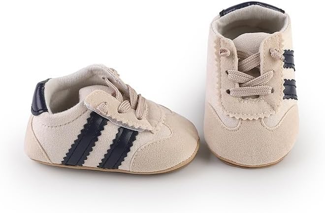 Newbron Baby Boys Girls Retro Sneakers Pu Leather Rubber Sole Walking Shoes Toddler Non-Slip First Walkers Infant Slippers Crib Shoes - Image 5