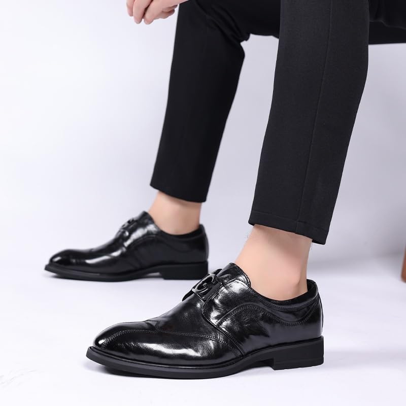 Men's Retro Oxford Shoes Lace-Up Business Classic Non Slip Leather Work Tuxedo Wedding Formal Dress Shoes2