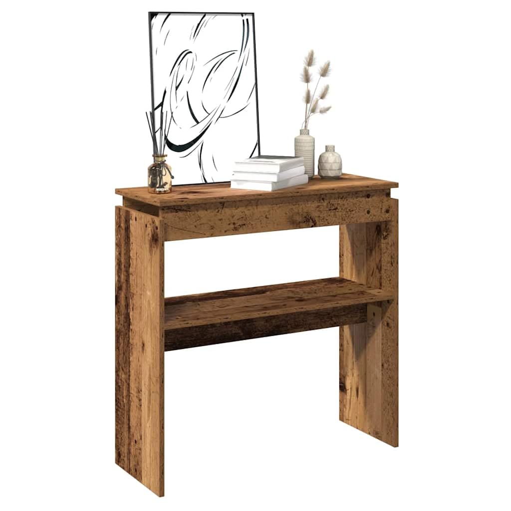 SXZenSpace Console Table 102x30x80 cm Engineered Wood Old Finish, Slim Hallway Sofa Side with Shelf, 60 kg Load Capacity, Easy Assembly for Living Room Bedroom Corridor