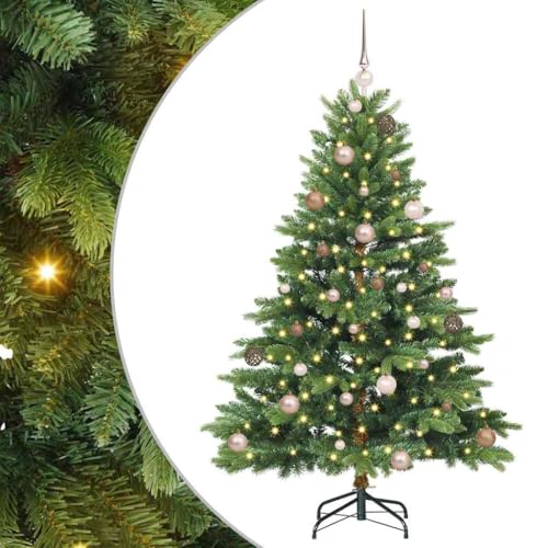 Árbol de Navidad artificial verde de 150 cm con luces LED decorativas 3