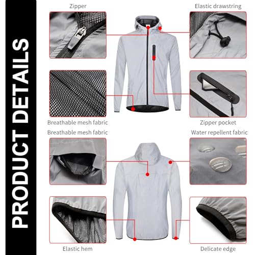 Chaqueta impermeable reflectante para ciclismo hombre miniatura 5