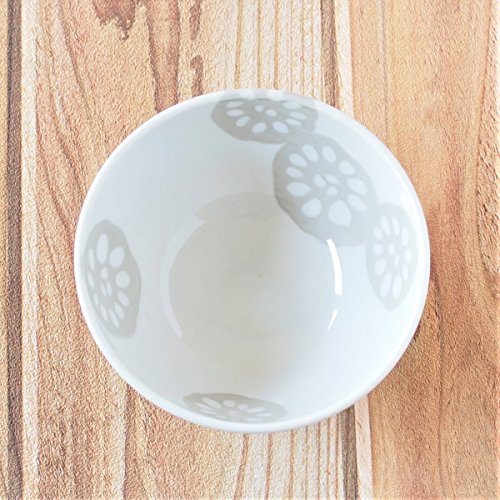 Minoru Touki Pottery renkon Light Japanese Rice Bowl Pair Set φ4.56×H2.56in 24.37oz×2 Made in Japan