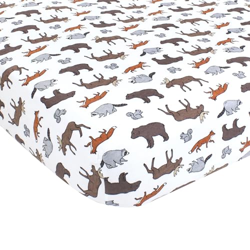Image of Hudson Baby Unisex Baby Cotton Fitted Crib Sheet, Animal Adventure, One Size