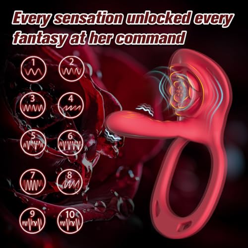 Image of Strap On Vibrating Penis Sleeve G Spot Dildo Vibrator, Male Penis Sex Toy | Couples Rose App Remote Control Wearable Vibrator for Men Women Adult, Clitoris Cock Massager, Kinky Quiet BDSM Bondage