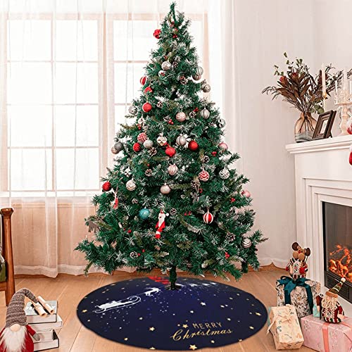 Dadabuliu A011 Christmas Tree Skirt Navy Blue Christmas Deer Star Santa 36 Inch thumb #5