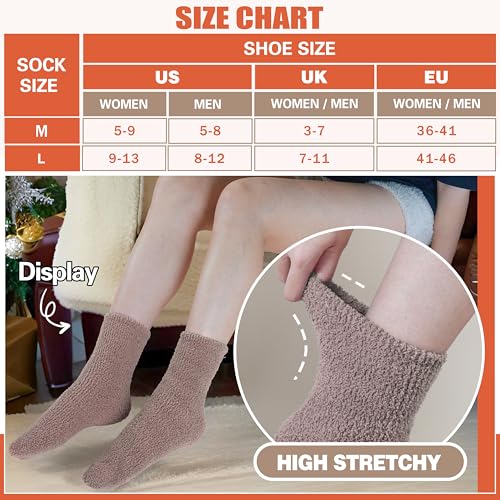 Image of Fuzzy Socks Fluffy Thick Warm Winter Soft Cozy Plush Sleep Home Fleece Cabin Soft House Socks for Women Men