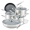 Circulon Stainless Steel Cookware Pots and Pans Set with SteelShield Hybrid Stainless and Nonstick Technology