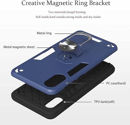 Miniatura 3 de Funda compatible con Vivo Y21s 4G, anillo integrado con soporte magnético compatible con Vivo Y33s 4G  Y21 4G funda 2 en 1 a prueba de golpes, color