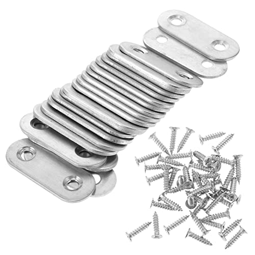 HOMSFOU Furniture 22 Pcs Stainless Steel Straight Brackets for Wood Mending Plates Plate Design