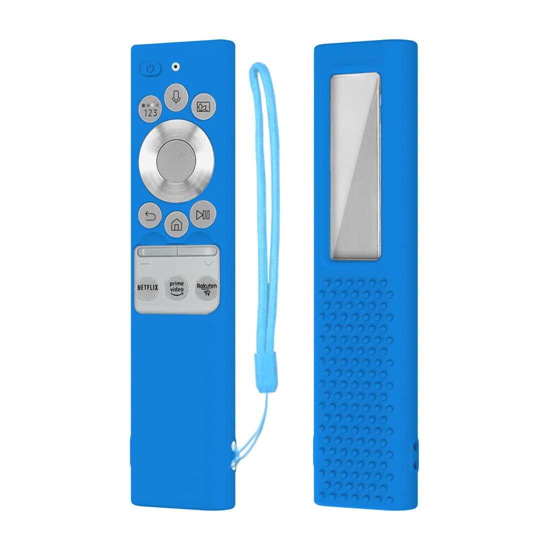 ETUZI Silicone Remote Cover for Samsung Smart TV 2021 – Fits QLED BN59-01311B / TM2180E – Protective Case with Solar Panel Cut, Charging Slot & Anti-Lost Loop (Sky Blue)