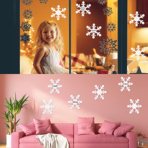MixTeach 144 peças de flocos de neve de papel recortes de flocos de neve de natal formas de papel de