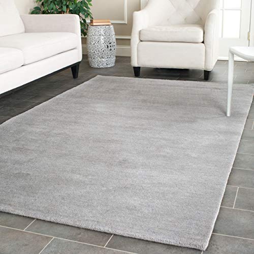 Carpet Campus Hand Tufted Modern Solid Plain Thick Carpet for Living Room,Guest Room, Bedroom,Dinning Room, Office & Also for Hall. (Silver Grey, 8 x 10 Feet)