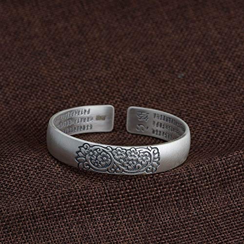 Bracelet en argent S925 style vintage avec sculpture prune 3D