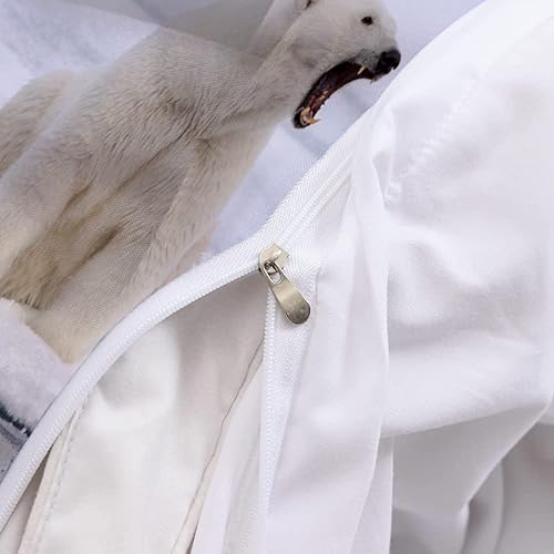 Miniatura 5 de Teen Cartoon Three-Piece Duvet, Kids Bedding Sets, Polar Bear California King 3D Printed Quilt Cover, Arctic Animals Ultra Soft Microfiber, Room