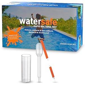 Prueba rápida de bacterias de piscina y spa por Watersafe, detecta hasta 1 bacteria/μL, incluyendo E. coli, Salmonella y más, paquete de 10
