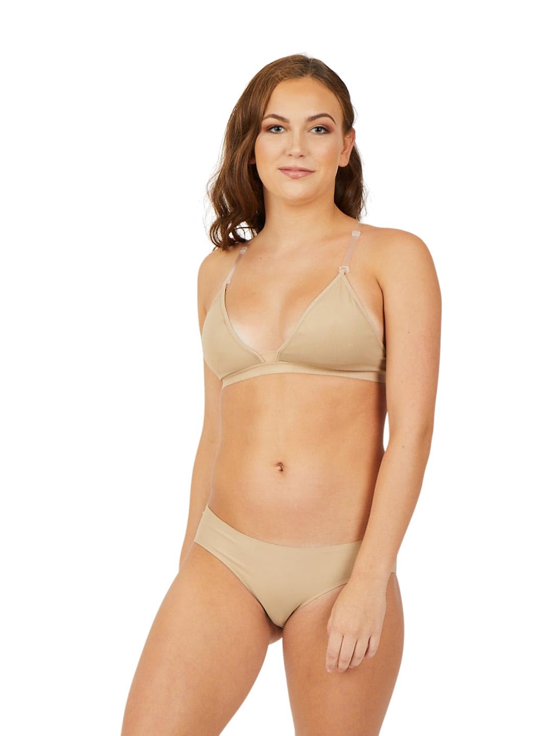 Capezio Soutien-Gorge À Dos Transparent À Col Profond Soutien-Gorge Femme (Lot de 1)