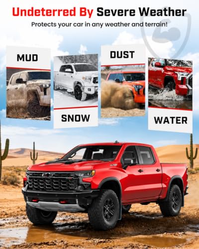 Image of Autorder Mud Flaps Splash Guards for 2019-2026 Chevrolet Silverado 1500 Accessories(ZR2, LT Trail Boss, Custom Trail Boss) No Drill Mud Guard Front Rear Mudflap Flexible ABS Thermoplastic Set 4PCS