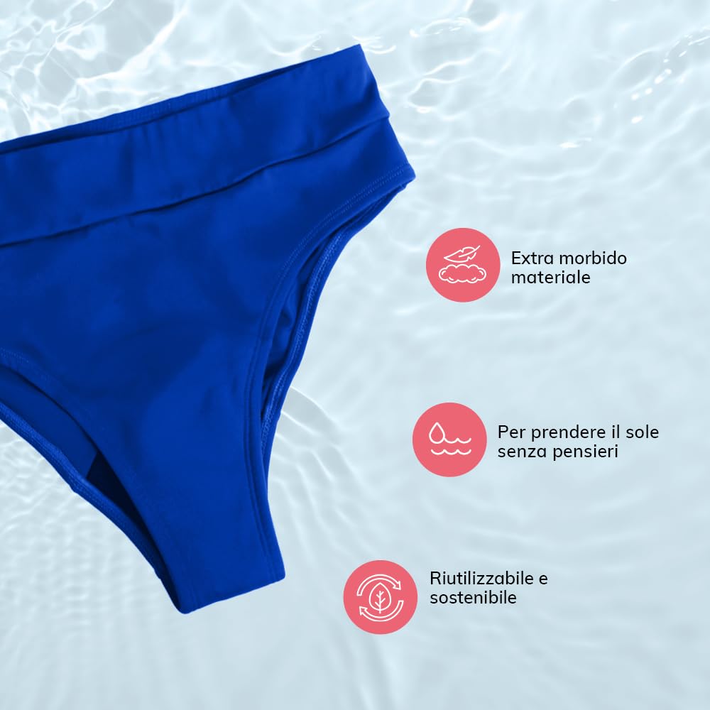 MYLILY Slip Bikini a Vita Media | Costume sotto Donna | Bikini Donna Mare Nero | Costume de Bagno Donna
