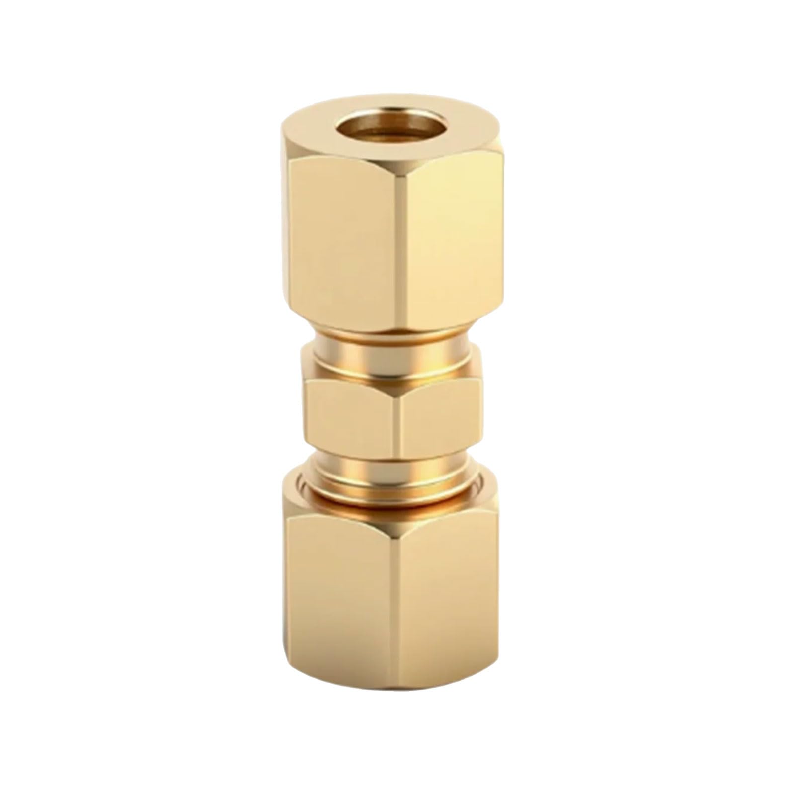 10pcs Brass Compression Tube Fittings Tube Connectors for Fuels Air Liquid Oil Vacuum Refrigerator Water Lines Refrigeration Adapter