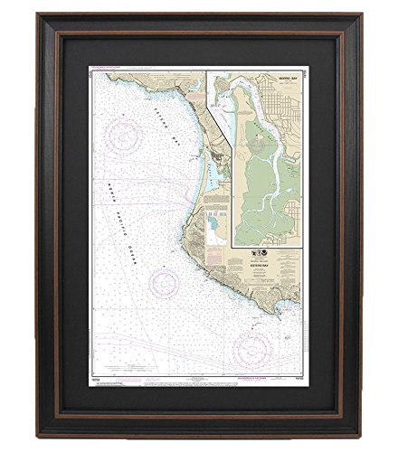 Framed Nautical Chart 18703 : Estero & Morro Bay - Standard Size. Handmade in USA