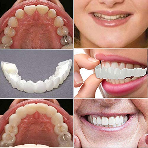 Instant Snap Veneers Dentrues Teeth Socket Perfect Braces And Whitening Alternative No Pain No Shots No Drilling (1 Up+ 1 Bottom+2 Adhesives) #TOP2