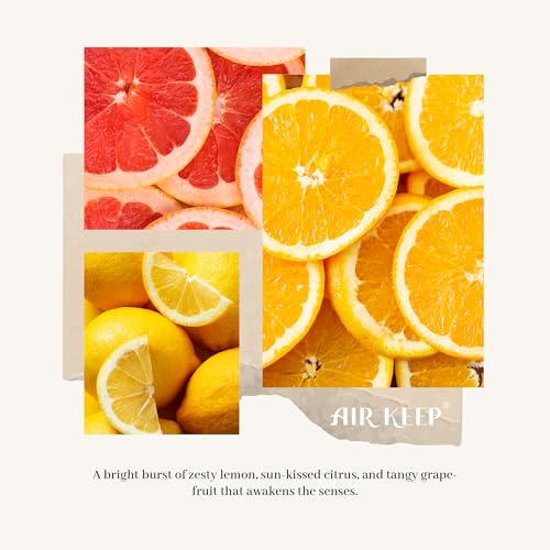 Image of Airkeep Reed Diffuser Set,3.38 fl oz (100 ml) - Citrus Lemon Oil Diffusers with 8 Reed Sticks, Home Fragrance Reed Diffuser for Bathroom Shelf Decor
