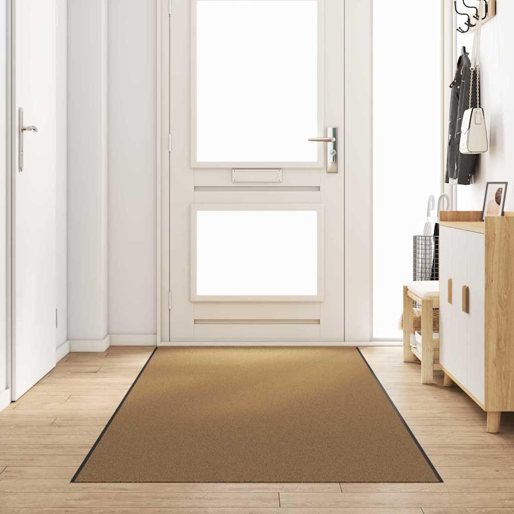 Paillasson pour couloir et terrasse crème et noir grand format 120x350 cm