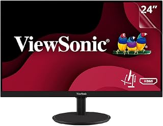 Celicious Vivid Invisible Glossy HD Screen Protector Film Compatible with Viewsonic Monitor 24 VA2447-MHJ [Pack of 2]