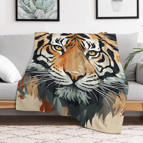 Couverture douce en flanelle tigre pour frissons sur canapé - 6