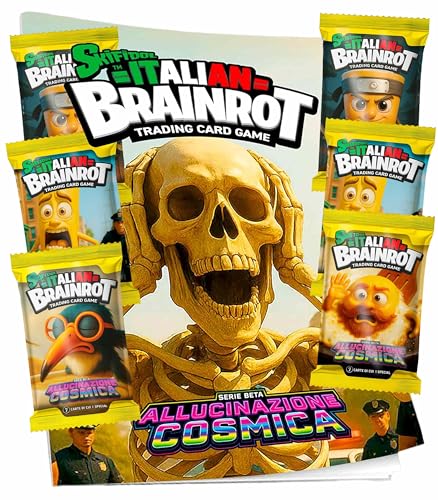Skifidol Italian Brainrot Trading Card Game : 2 boîtes Beta Hallucination cosmique et album