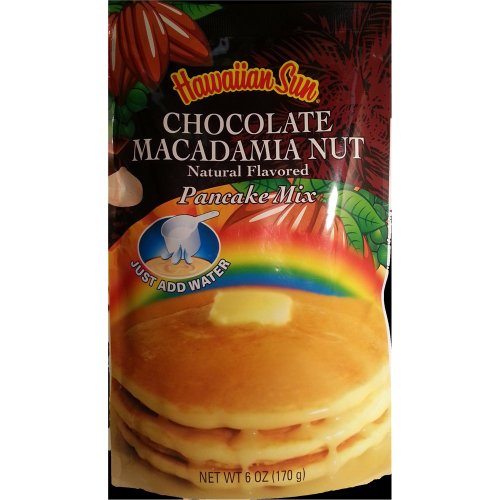 Hawaiian Sun Chocolate Macadamia Nut Pancake Mix From Hawaii 6 Oz. (Pack of 2)
