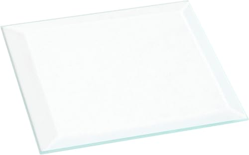 Plymor Vidrio biselado transparente cuadrado de 0.118in, 3 x 3 pulgadas (paquete de 6)
