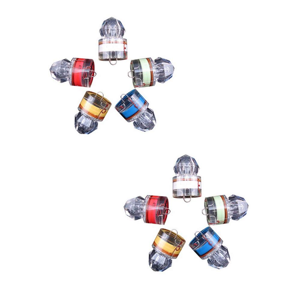 Fishing Lure Light Deep Drop Underwater, Water-Triggered Designed Light Bait Flasher Saltwater Freshwater Bass Halibut Walleye Lures Attractant 10 PCS