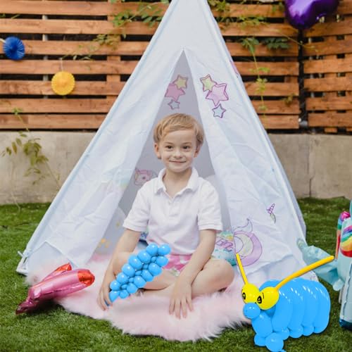 Image of 100Pcs Light Blue 260 Balloons, Long Balloon for Tying Balloon Arch, Long Skinny Ballons for Twisting Ballons Animal Balloons Birthday Party Wedding Festival Decorations