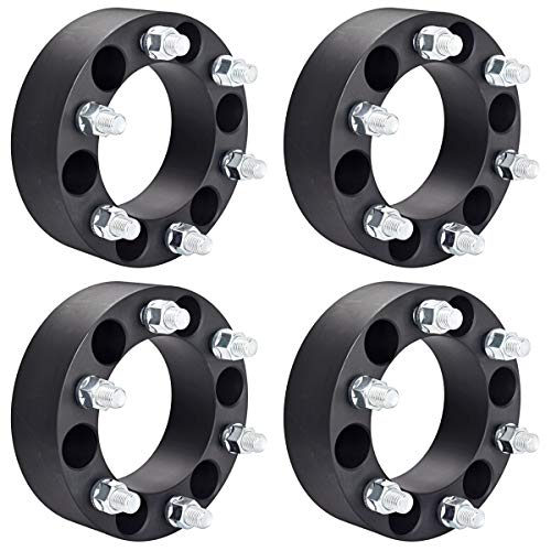 PUENGSI 6x5.5 Wheel spacers 4Pcs 2 inch 6x139.7(50mm) Chevy Silverado Wheel Adapters 108mm Hub Bore with 14x1.5 Studs Fit for Dodge Ram 1500 2012-2018 1999-2012 Chevy Silverado, Sierra, GMC & Cadillac