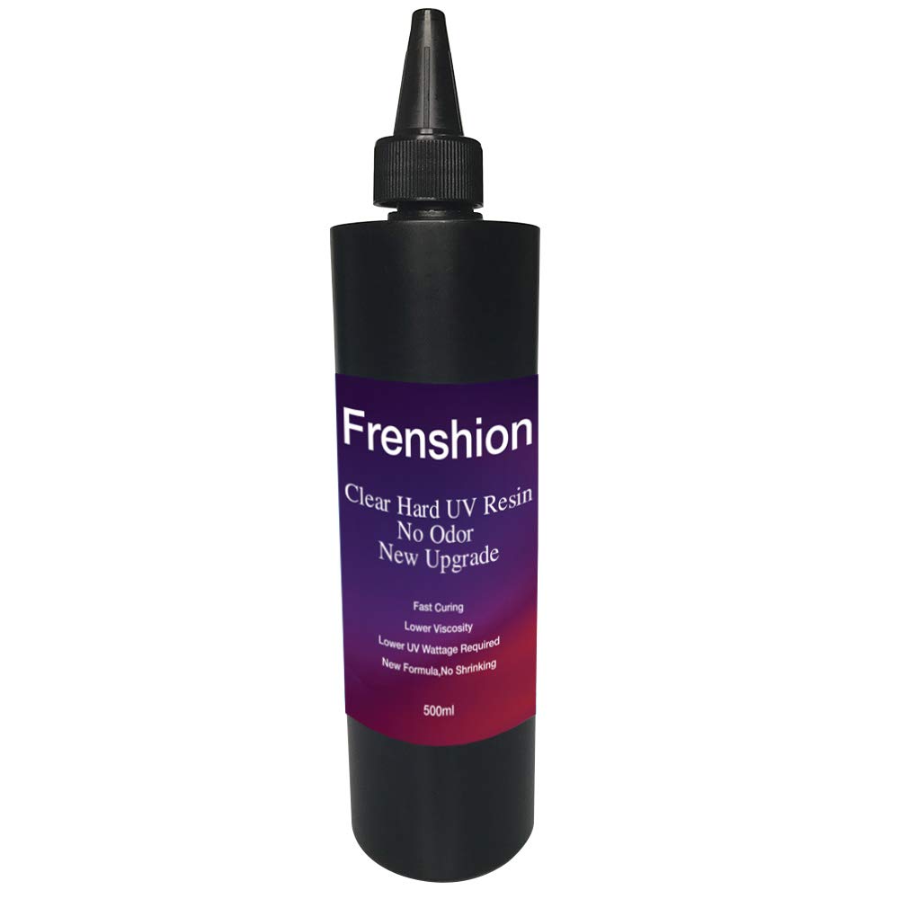 500ML Upgrade Clear Odorless Hard UV Resin,No Shrinking, Fast Curing For DIY Home Professional Casting & Coating Handcraft Jewelry Earrings Necklace Bracelet Accessories