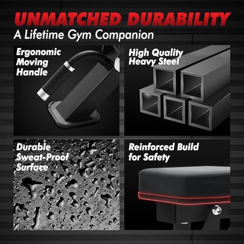 Image of RITFIT Adjustable Weight Bench, Incline Decline Flat, 1300LB Capacity