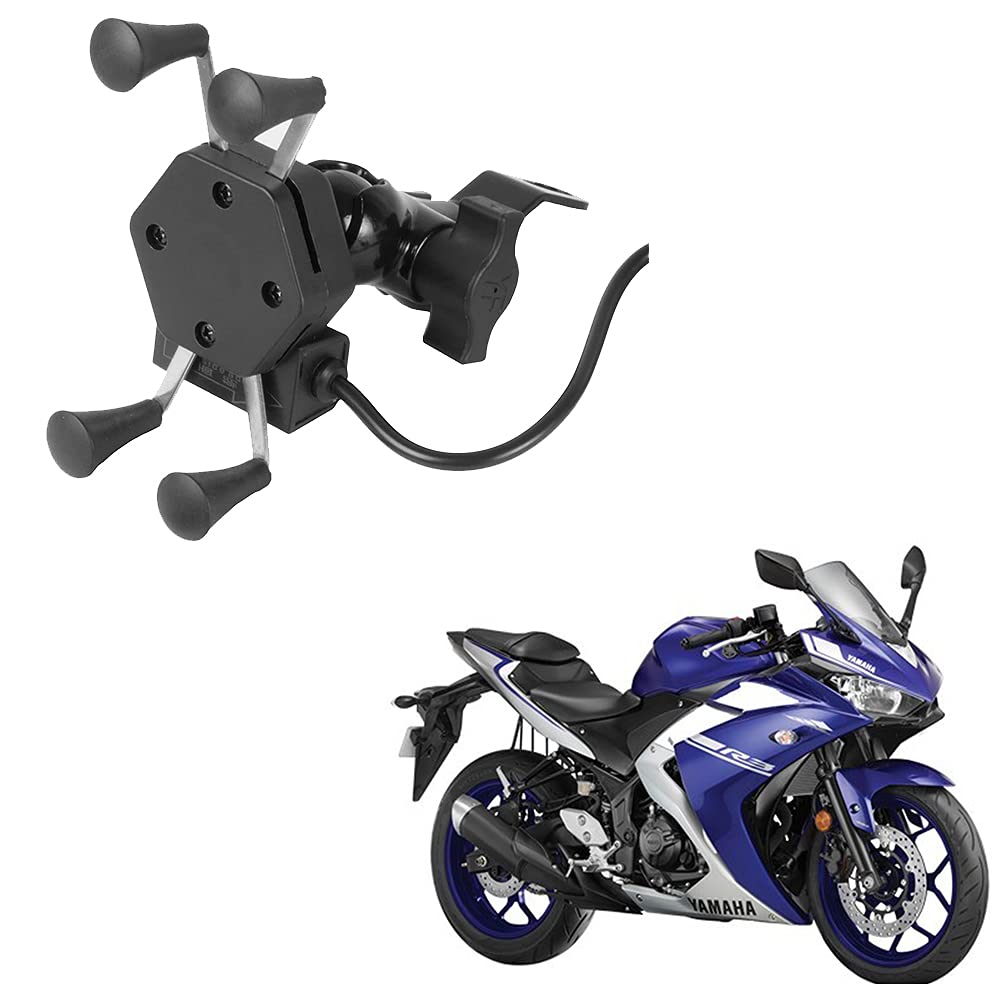 Auto Pearl -Waterproof Motorcycle Bikes Bicycle Handlebar Mount Holder Case(Upto 5.5 inches) for Cell Phone - Yamaha YZF R3-picture-25