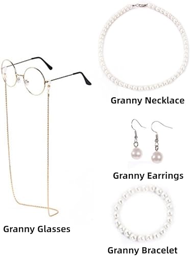 Miniatura 3 de Juego de 100 días de escuela para niñas con peluca, gafas, collar y aretes