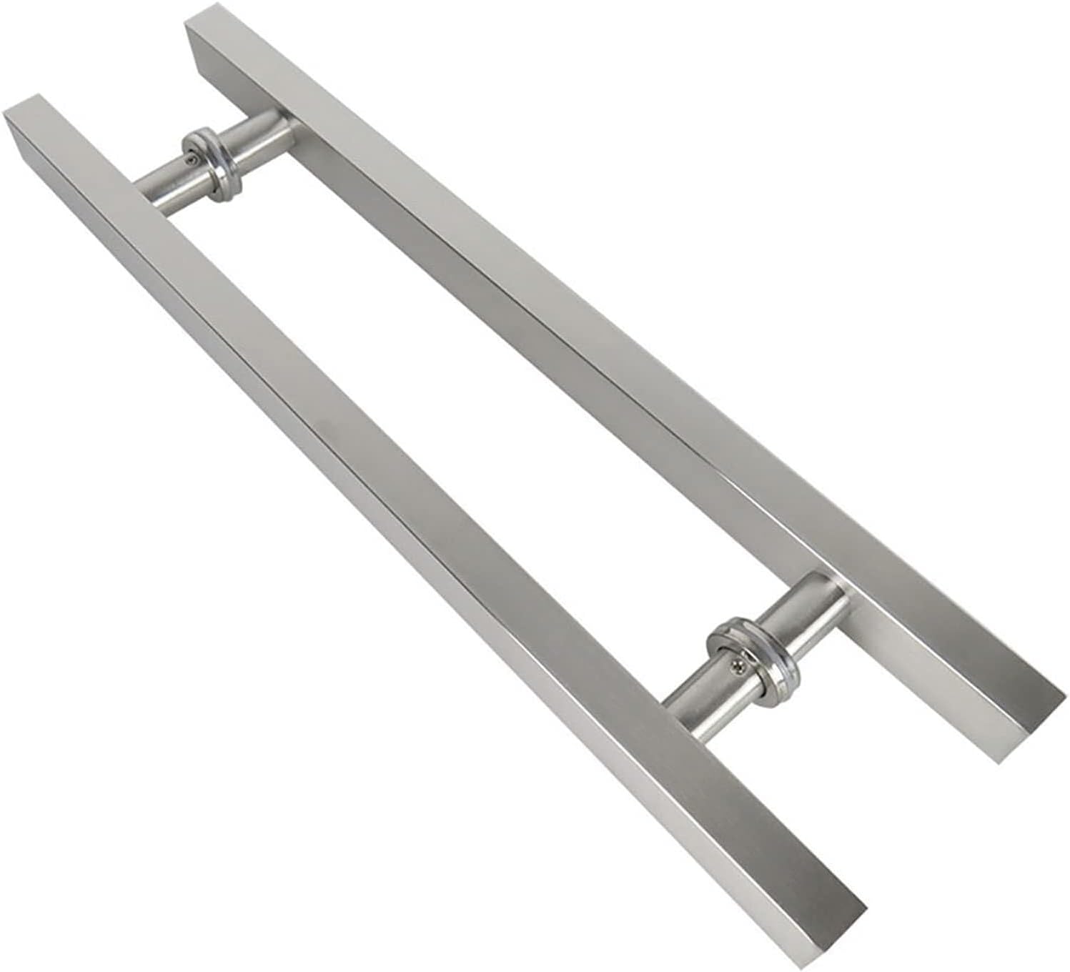Gate Hardware Heavy-Duty Stainless Steel Glass Door Handle Wooden Door Barn Door Sliding Door Pull Handle Brushed Square Tube Handle Back-to-Back Installation (Size : 500x300mm)